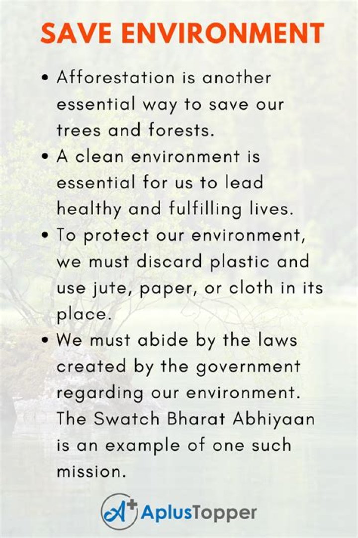 How can we protect our environment speech?