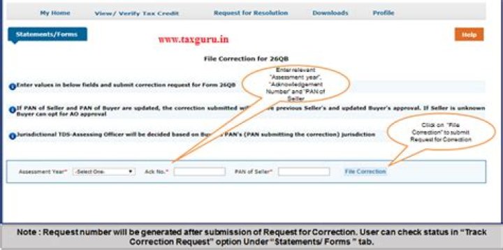 How do I approve 26QB correction by Seller?