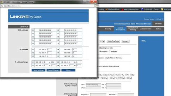 How do I block websites on my Linksys router?