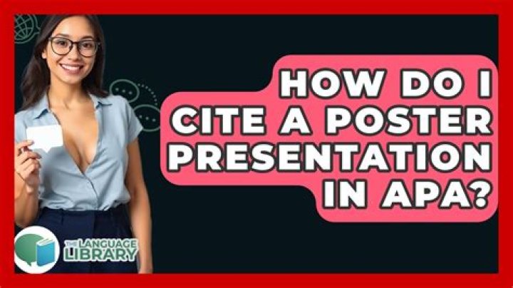 How do I cite a poster in APA?