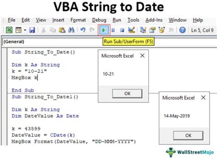 How do I convert a date to a string in Excel VBA?