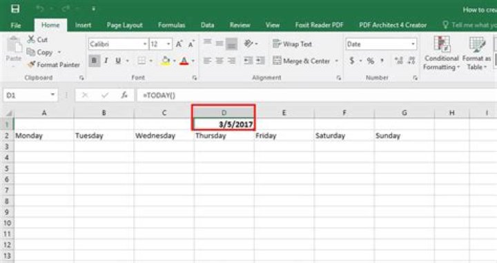How do I create a calendar formula in Excel?