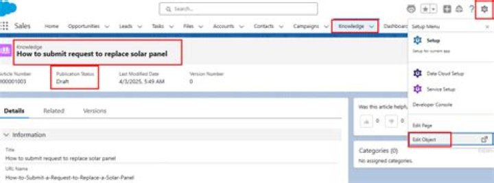 How do I create a new article in Salesforce lightning?