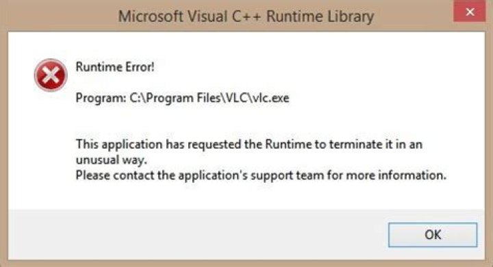 How do I fix VLC runtime error?