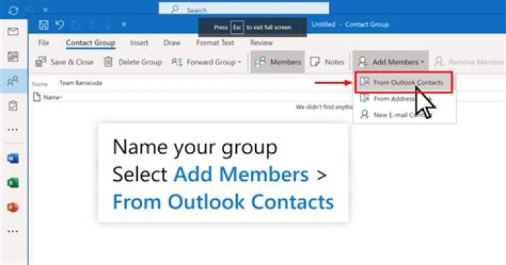 How do I send an email to a contact group in Outlook?