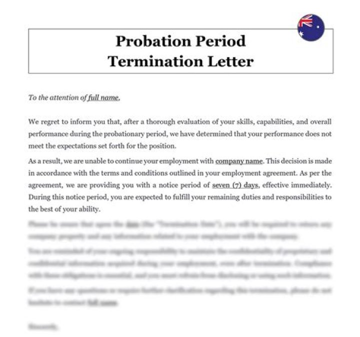 How do I terminate an employee during probationary period in Australia?