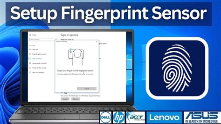 How do I turn on my fingerprint reader on my Dell?