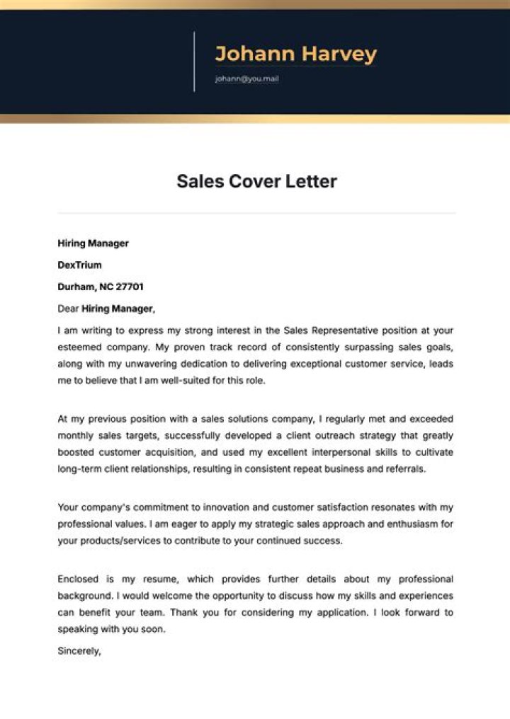 How do I write a cover letter for a sales job?