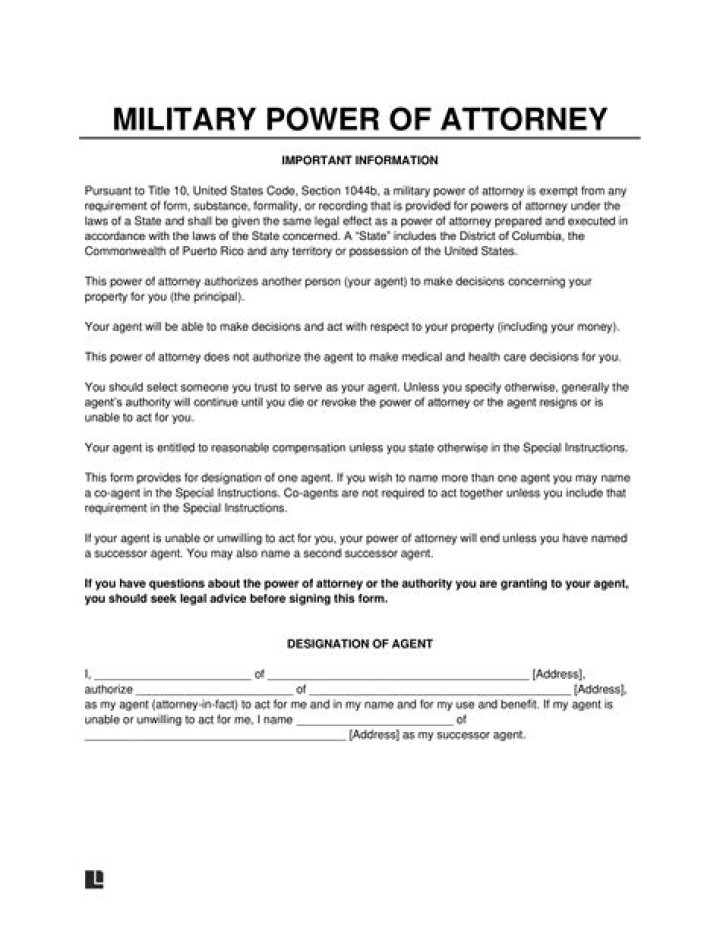 How do you get a power of attorney in the military?