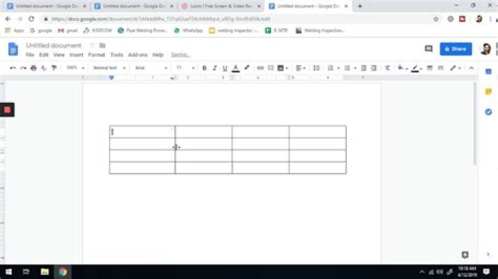 How do you insert a table into Google Docs on Android?