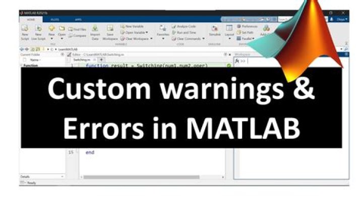 How do you show error messages in MATLAB?