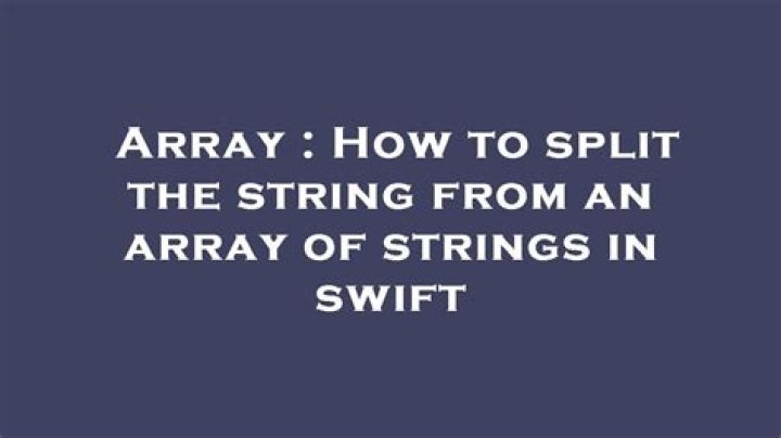 How do you split an array of strings?