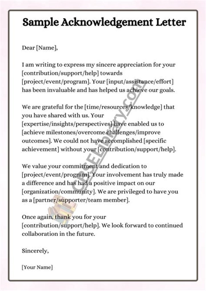 How do you start an Acknowledgement?