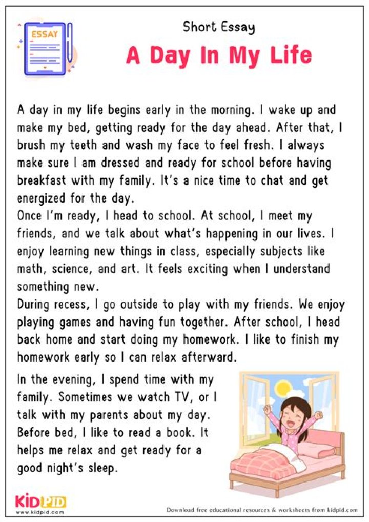 How do you write a day in your life essay?