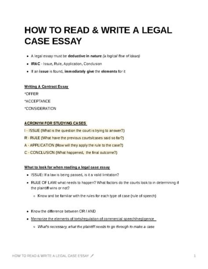 How do you write a legal case comment?