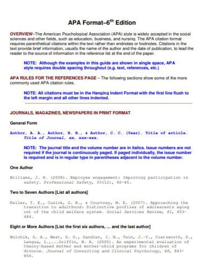 How do you write a paper in APA format 6th edition?
