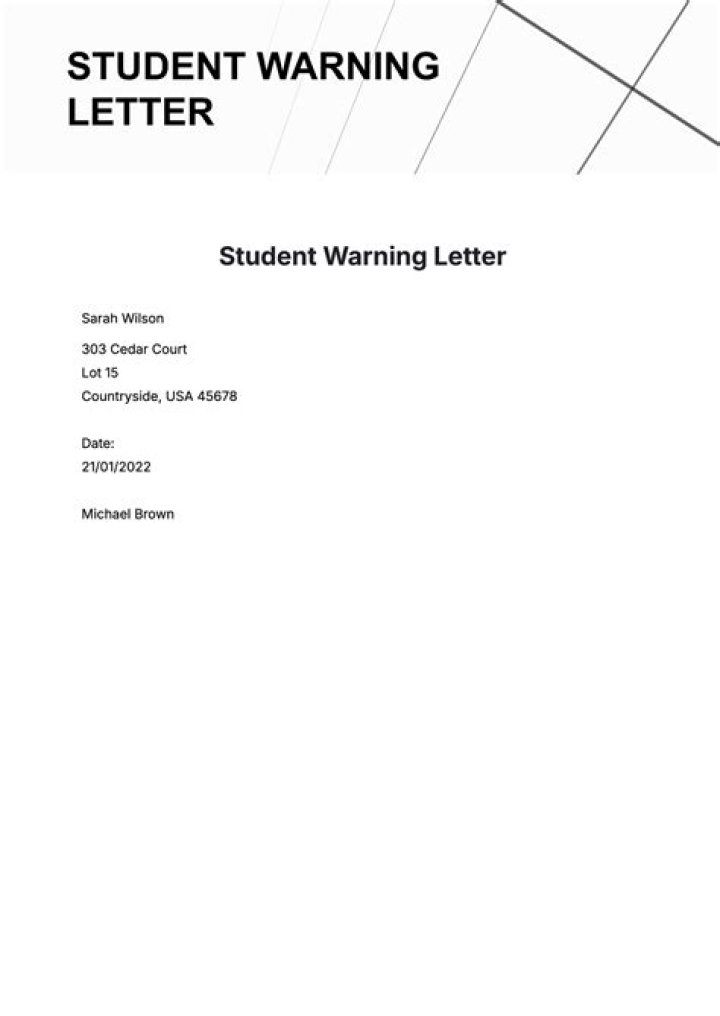 How do you write a warning letter to a student?