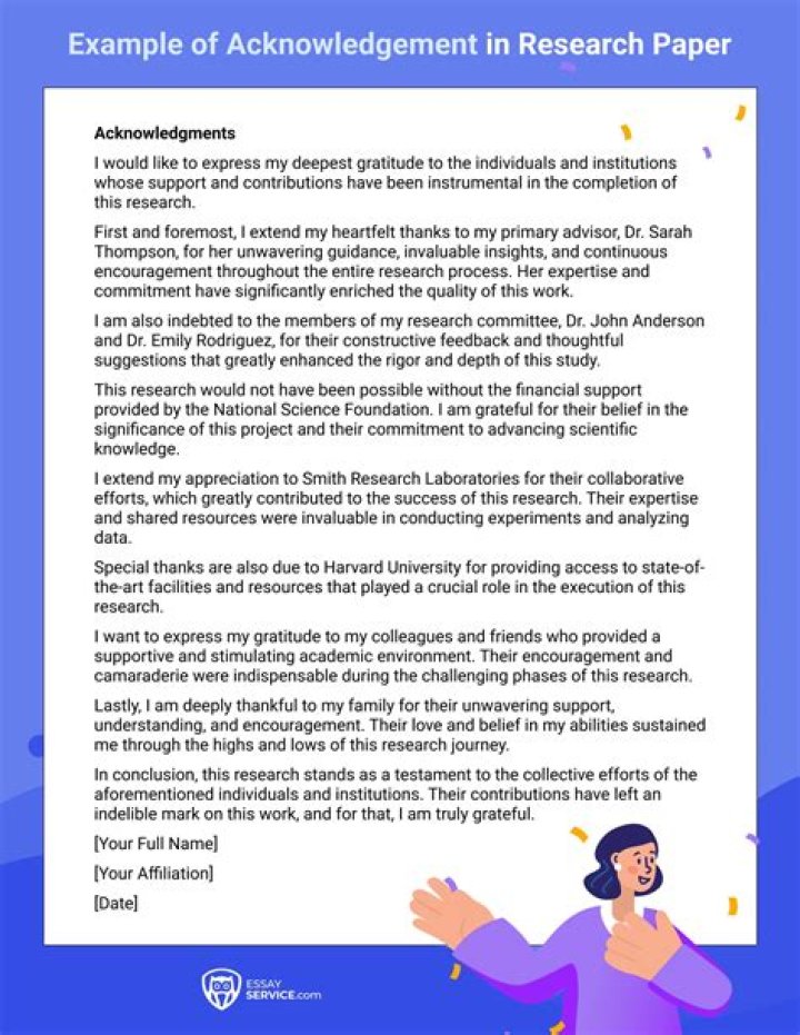 How do you write an Acknowledgement in a Research paper?