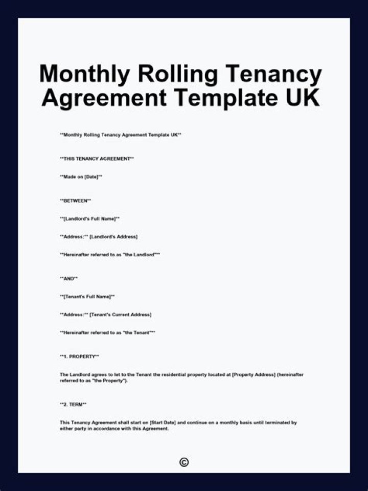 How does a rolling tenancy contract work?