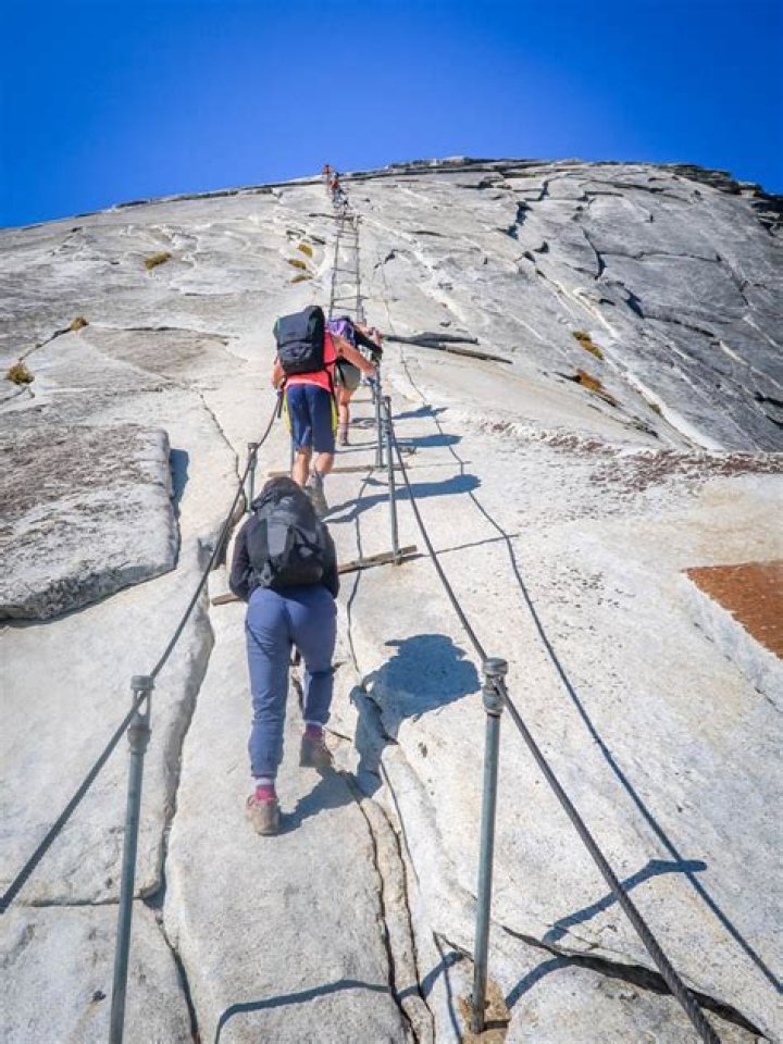 How long does it take to climb the cables at Half Dome?