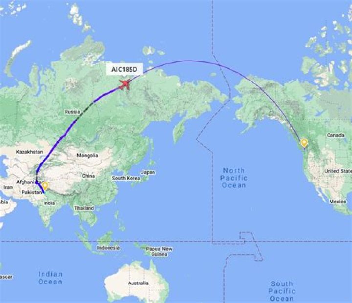 How long is the flight from Beijing to India?