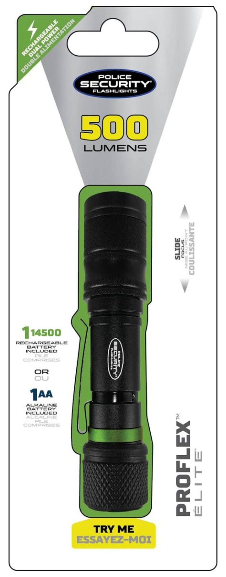 How many lumens is a police security flashlight?