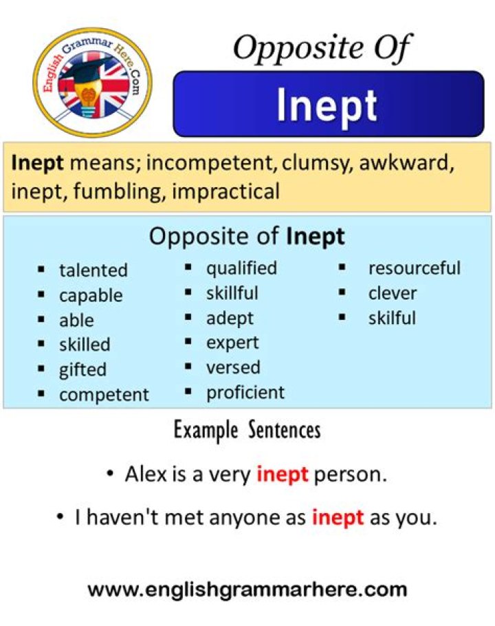 Is apt the opposite of inept?