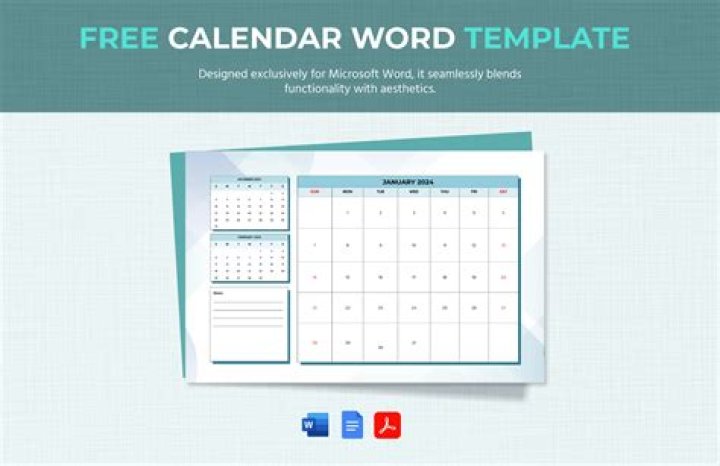 Is there a printable calendar in Word 2020?
