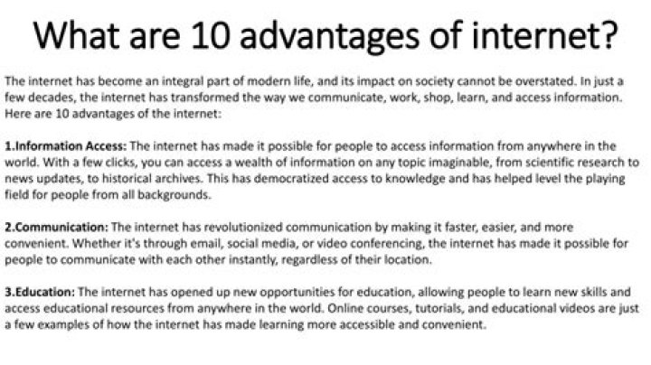 What are 10 Advantages of Internet?
