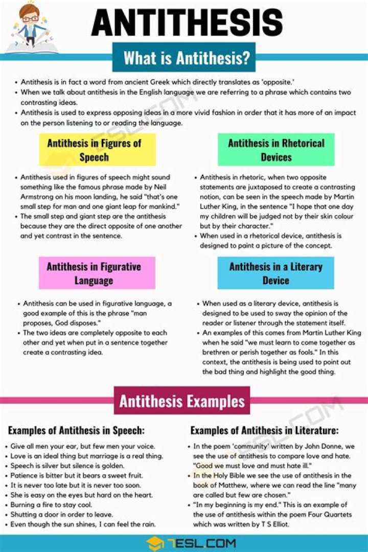 What are examples of antithesis?