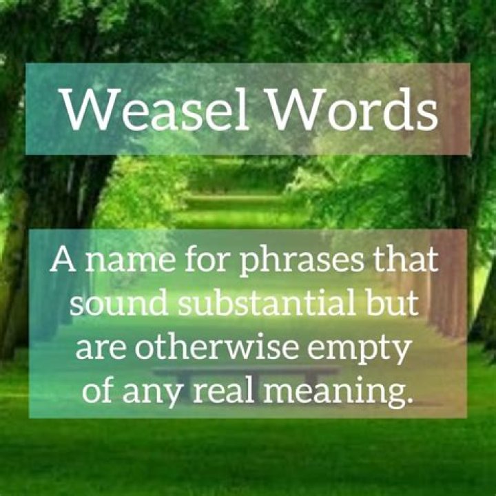 What are examples of weasel words?