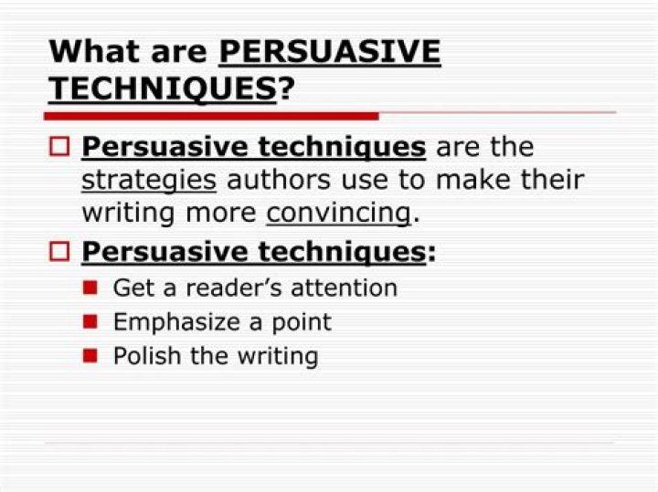 What are persuasive techniques?