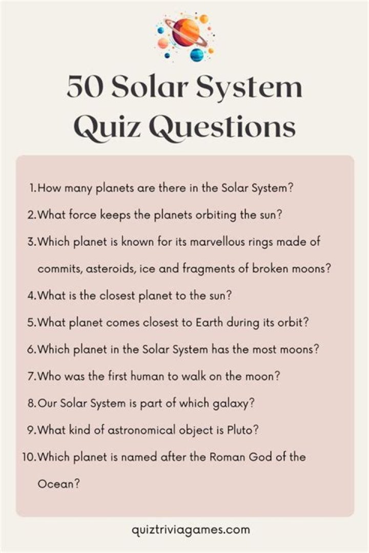What are some good solar system Questions?