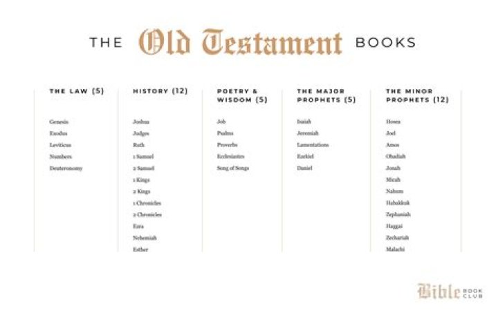 What are the 5 main categories of the Old Testament books?