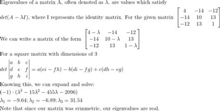 What are the eigen values of a symmetric matrix?