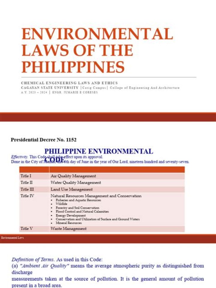 What are the major environmental laws of the Philippines?