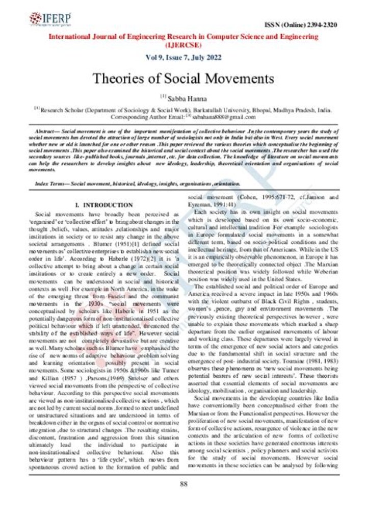 What are the three theories of social movements?