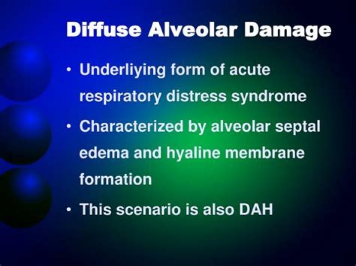 What causes diffuse alveolar damage?