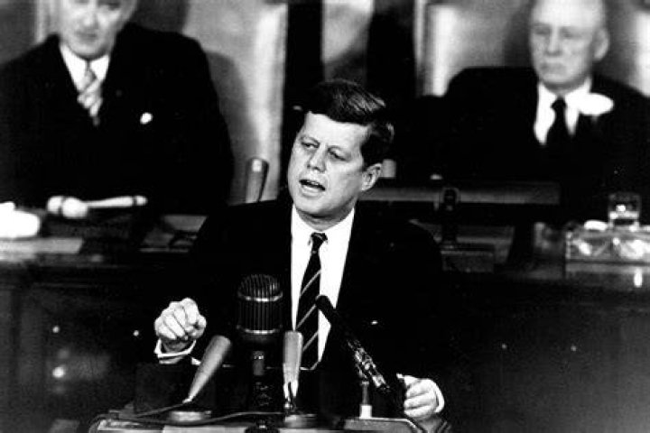 What did JFK announce in 1961?