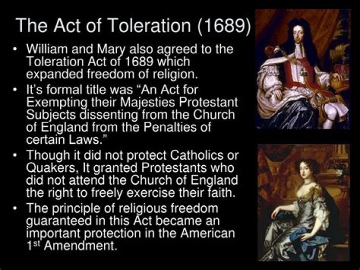 What did the Toleration Act of 1689 allow?