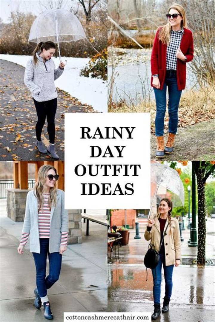 What do women wear on a rainy day?