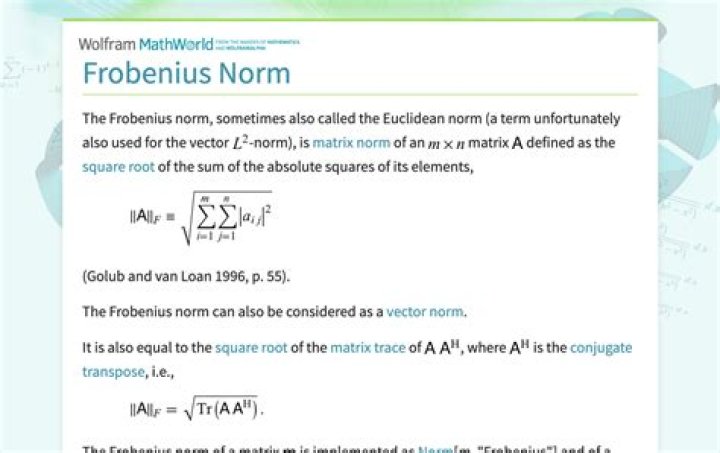 What does Frobenius norm do?