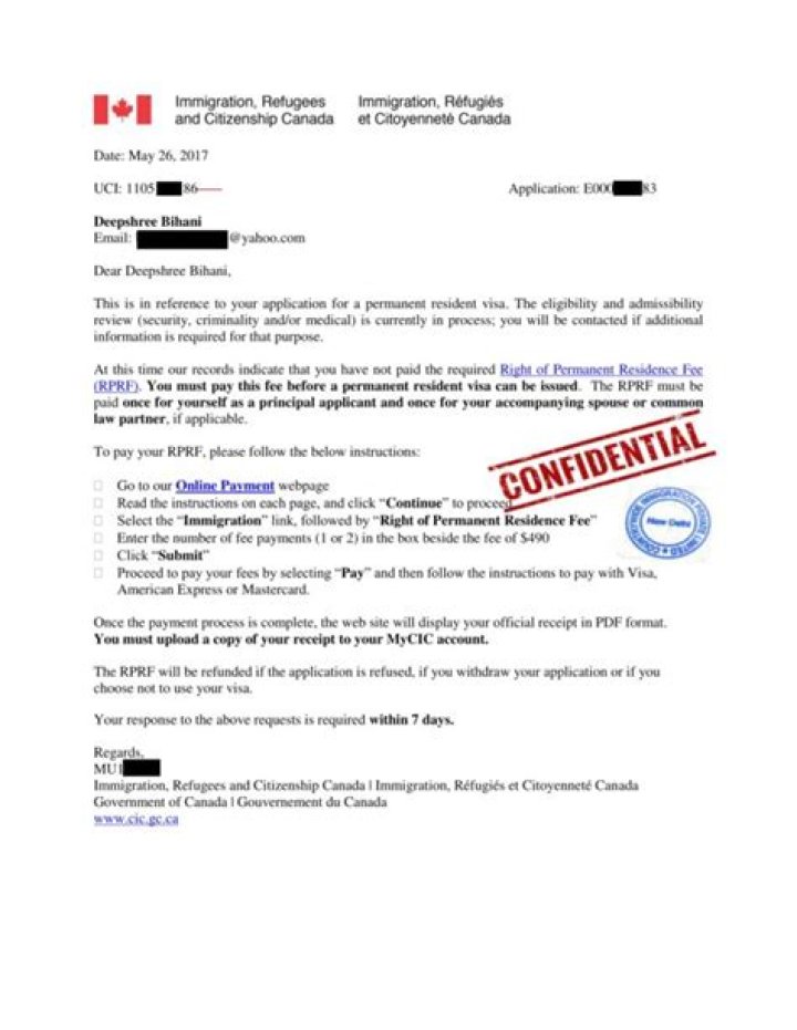 What does RPRF request mean?