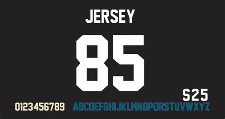What font are numbers on a jersey?