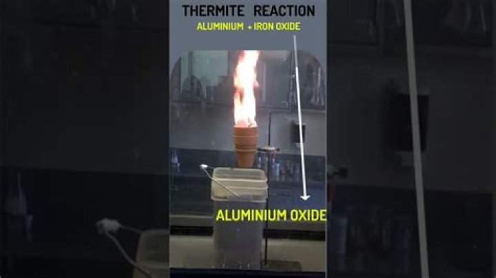 What happens when aluminium powder reacts with iron oxide?