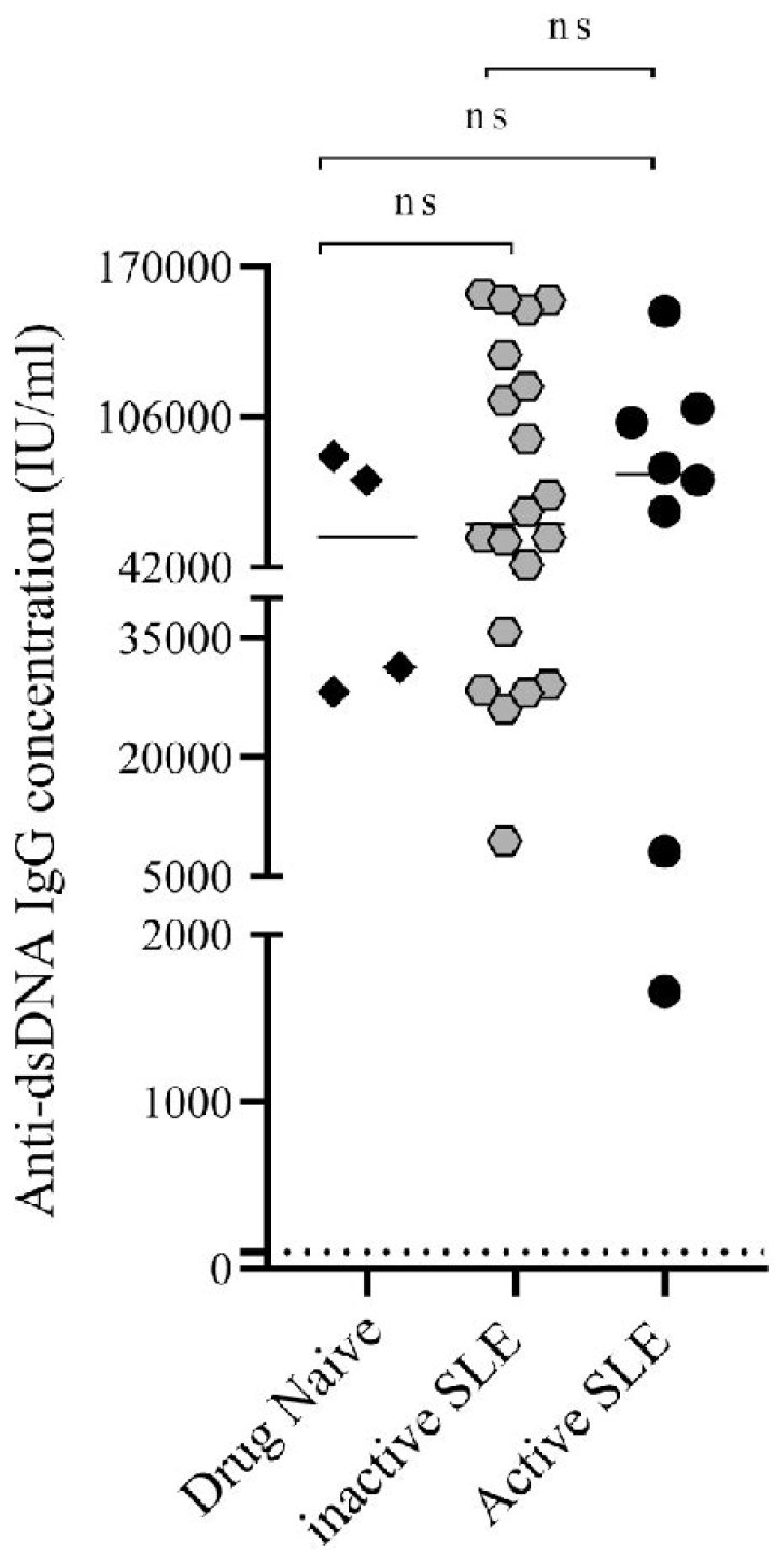 What is a high level of anti-dsDNA?