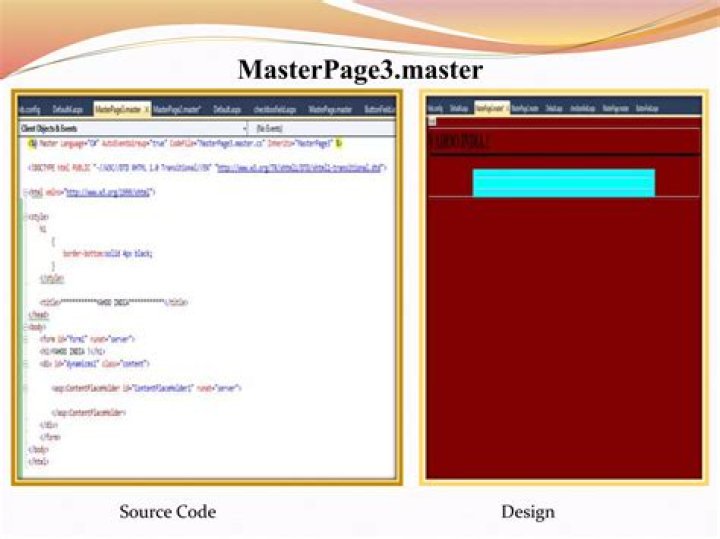 What is a master page in a website?