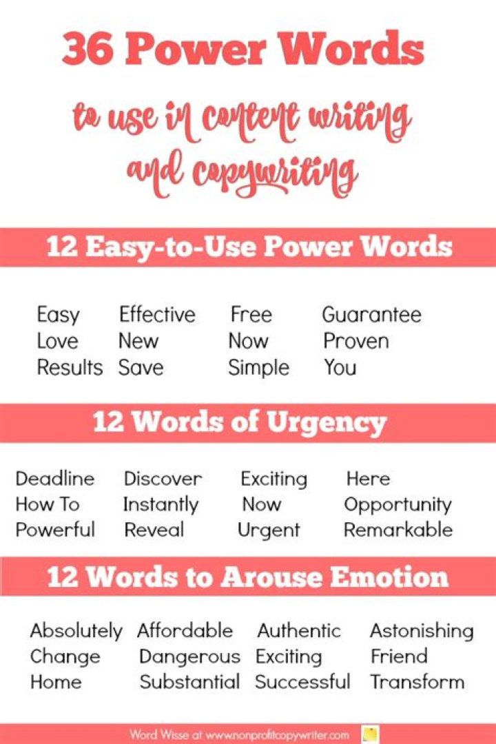 What is a power word in copywriting?