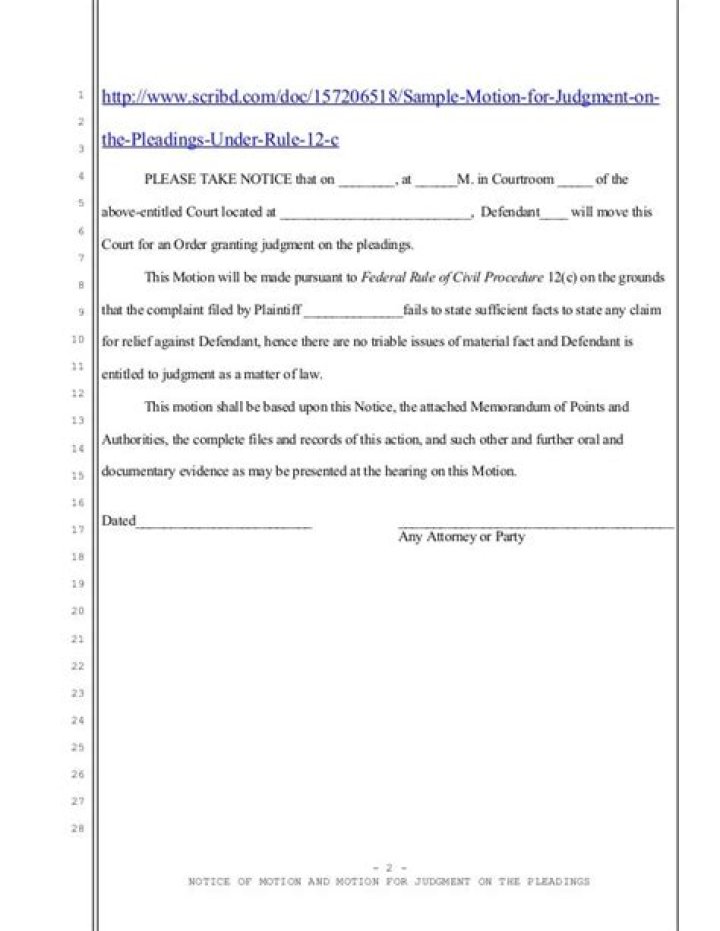 What is a Rule 12c motion?