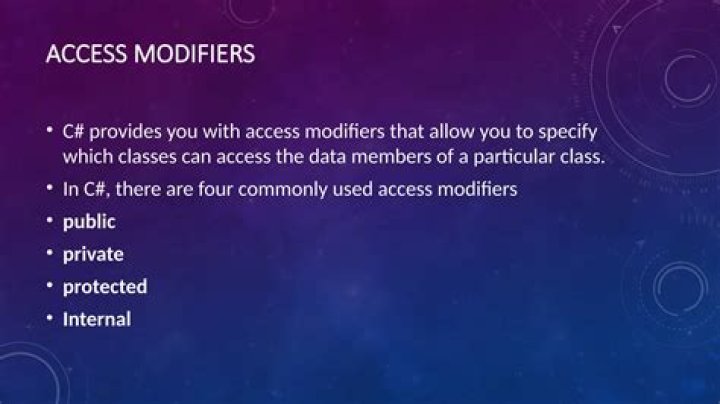 What is access specifier and access modifier in C#?
